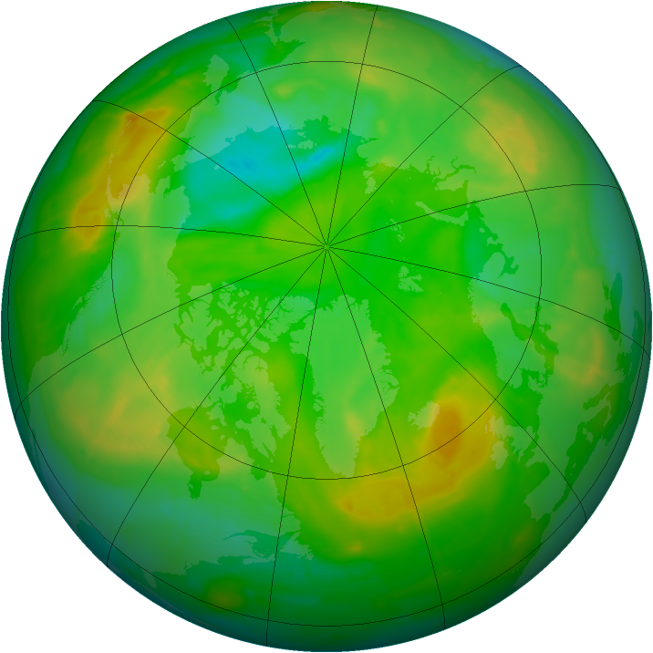 Arctic ozone map for 07 July 2010